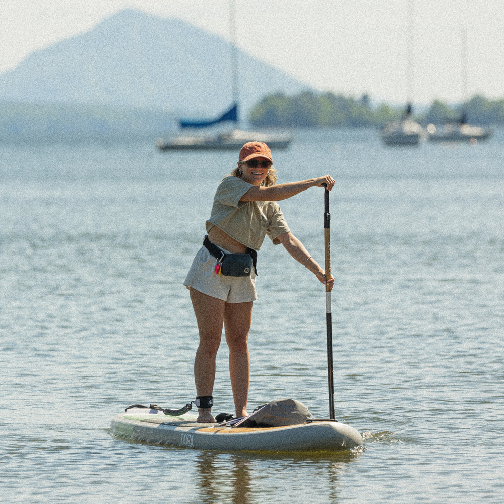 Paddler with the minimalist PFD Belt Pack by MUSTANG