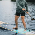 Paddling with the Performance Root Collection Paddle by TAIGA on a lake