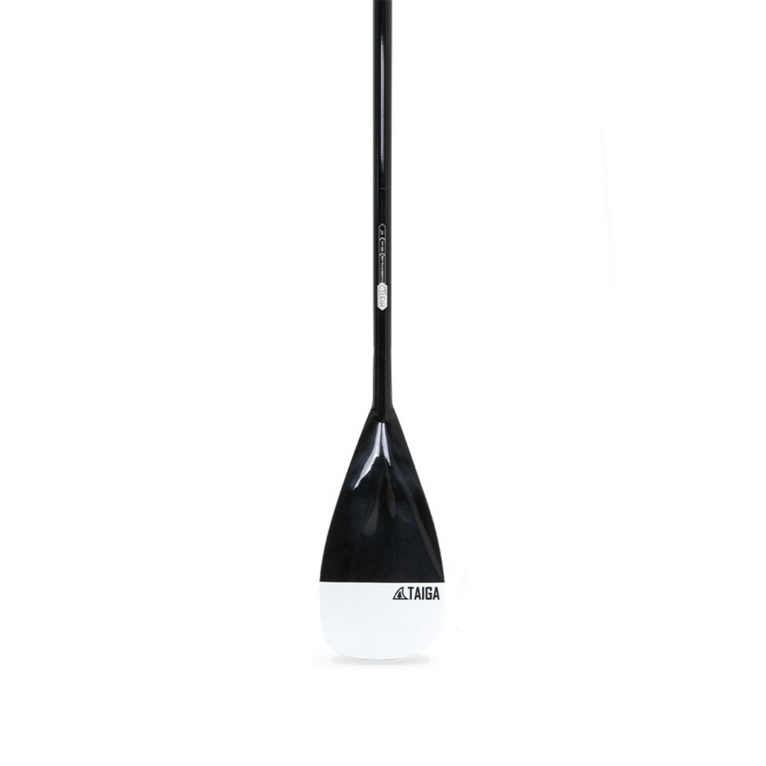 Front view of the 2-piece White Hybrid Paddle by TAIGA