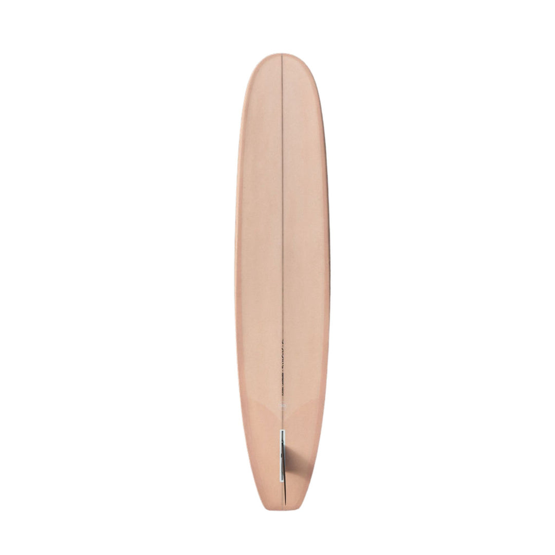 Back View of The Longboard Surf Board in The Rosé Color