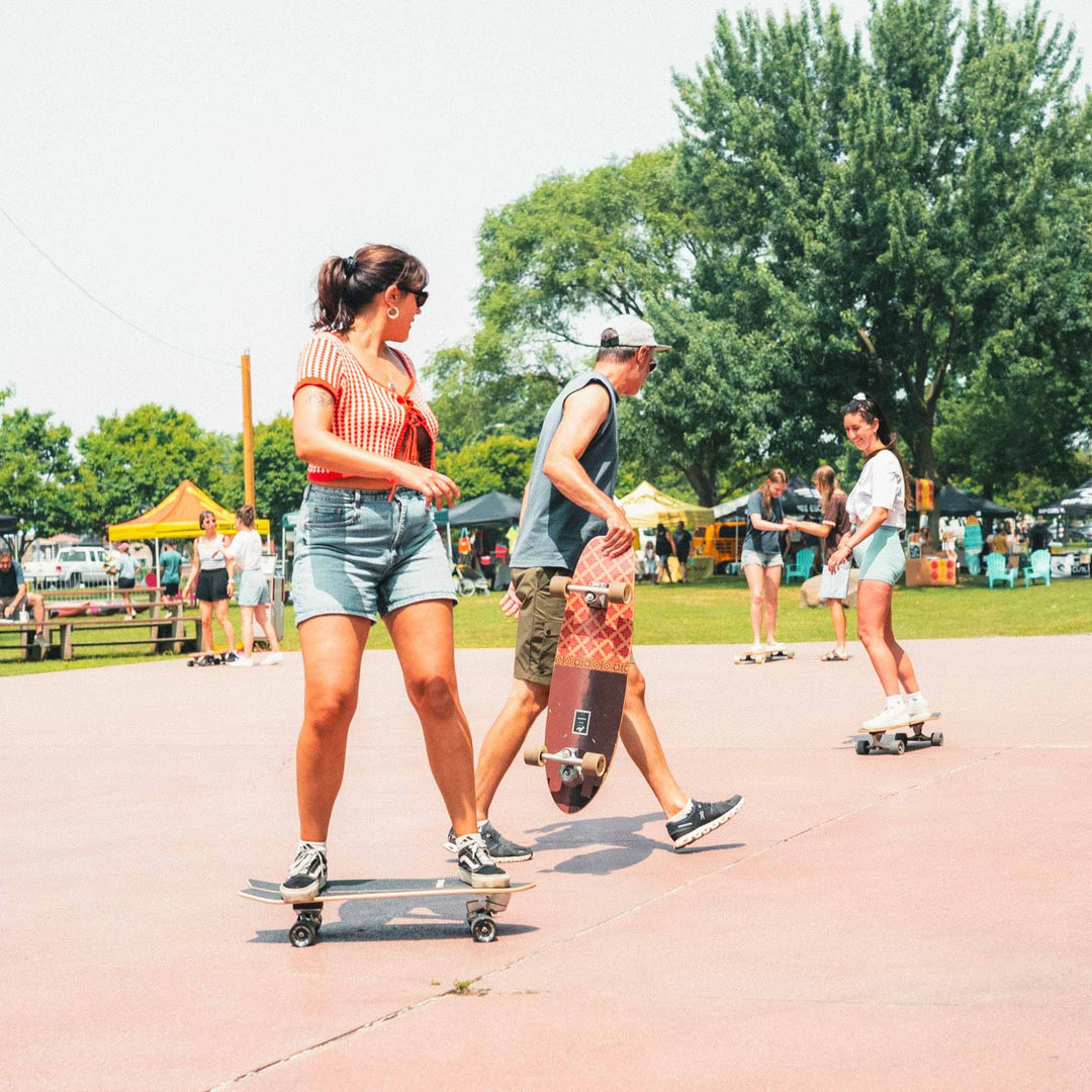 Girl skateboarding on the Surfskate By TAIGA