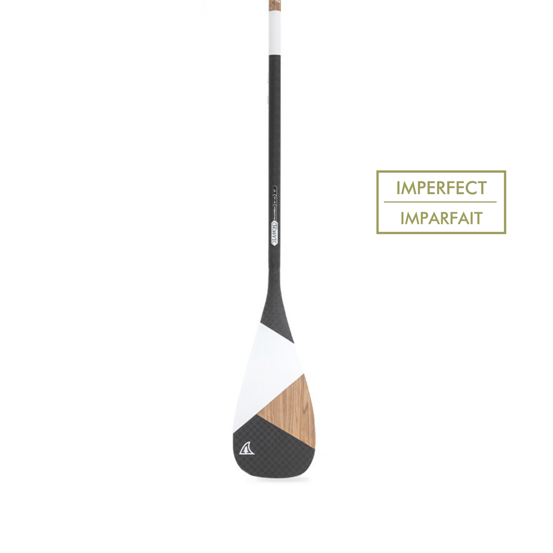 Front view of the Diamond Asymetric Carbon Wood Paddle from TAIGA IMPERFECT