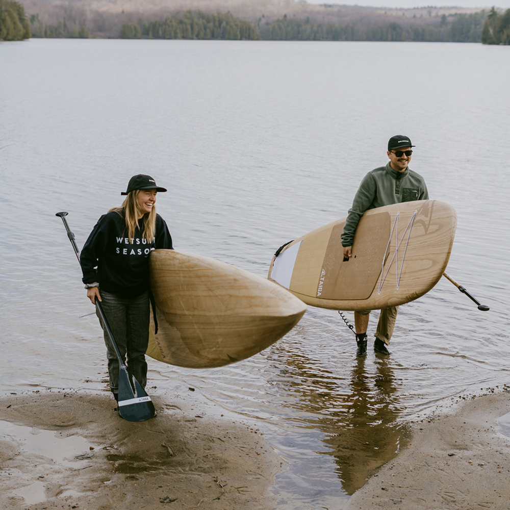 Paddler with the All Carbon Black Paddle by TAIGA