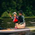 Mom and Daughter on the Kazuzu 12'6'' SUP - KIDS CAP - Pink Candy