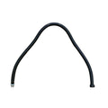 Black flexible hose on a white background