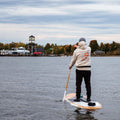 Paddler wearing a hoodie in Magog