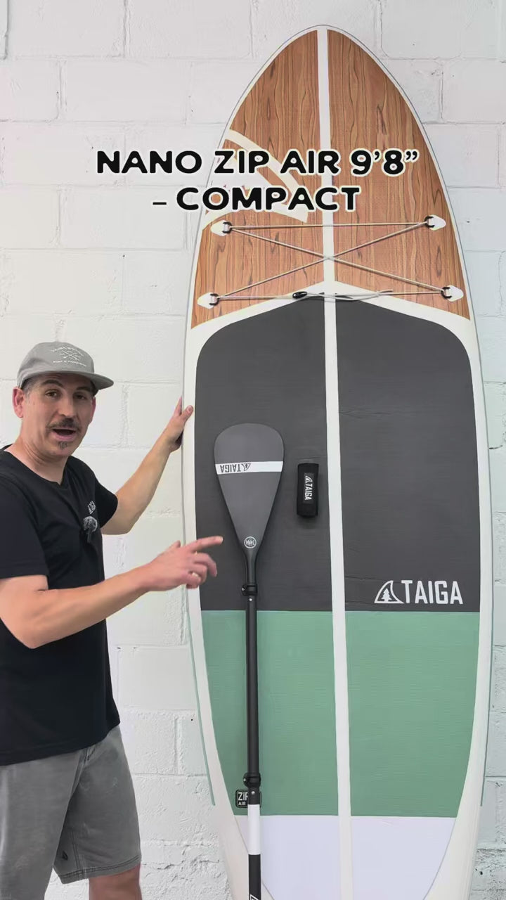 NANO ZIP AIR 9'8'' Compact - INFLATABLE PADDLE BOARD – TAIGA BOARD