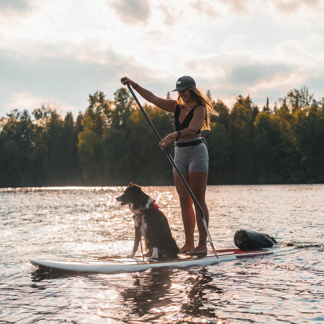 Girl with a dog on Awen 10'0 Burgundy color