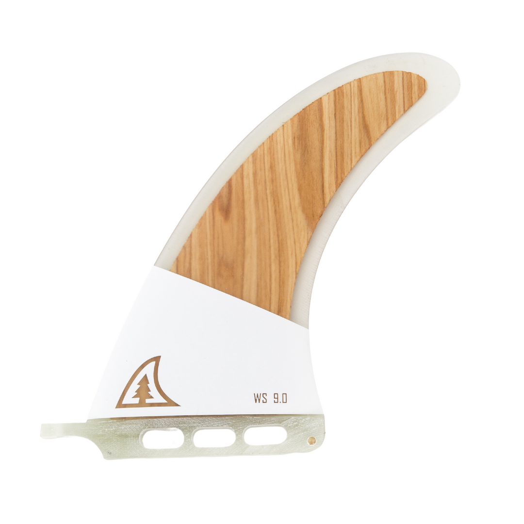 Front view of the Central Fin - Dolphin 9' - Fiberglass Wood by TAIGA