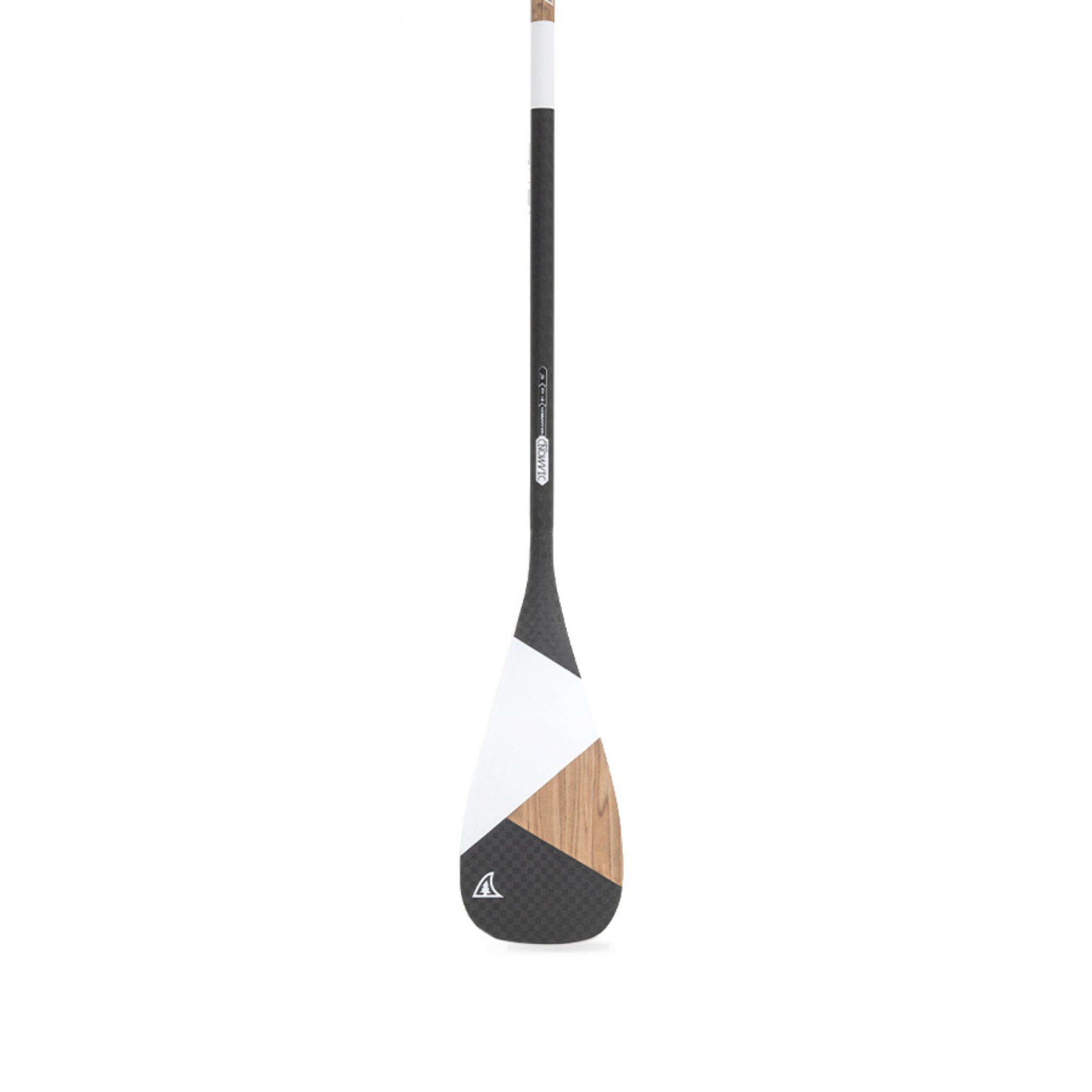 Front view of the Diamond Asymetric Carbon Wood Paddle from TAIGA