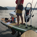 SUP fishing with the Diamond Asymetric Carbon Wood Paddle from TAIGA