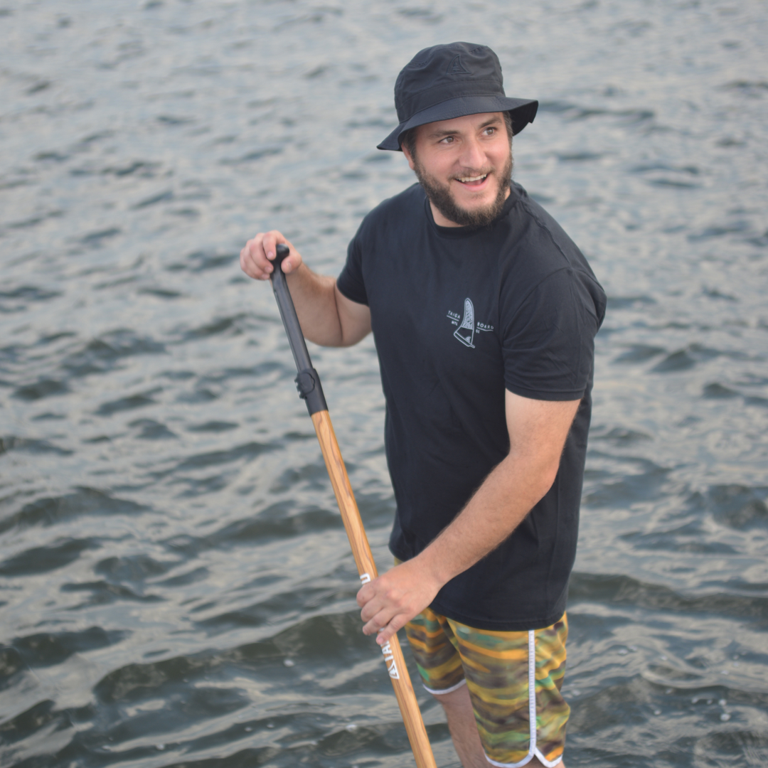 Paddler wearing the Fin T-Shirt - Black