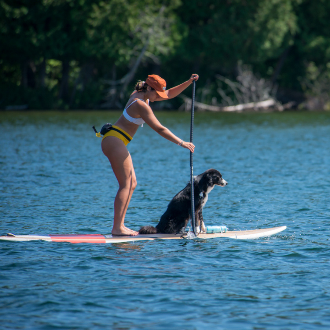 Paddler with dog on the Hana 9'5 salmon