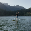 Paddling with the Performance Root Collection Paddle by TAIGA on a lake