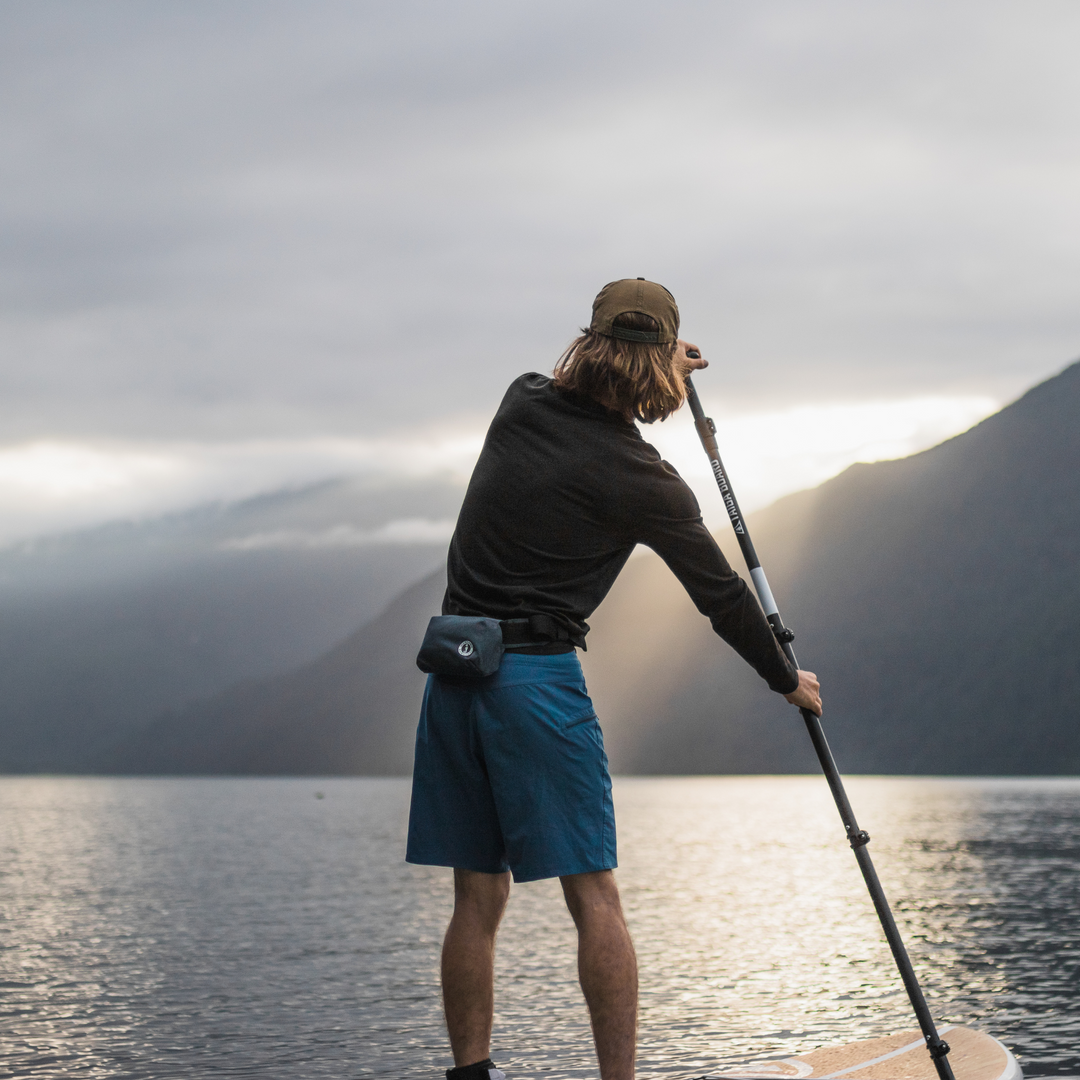 Paddler with the minimalist PFD Belt Pack by MUSTANG