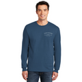 Front view of the Longsleeve - Slow Rider Club - Indigo Blue