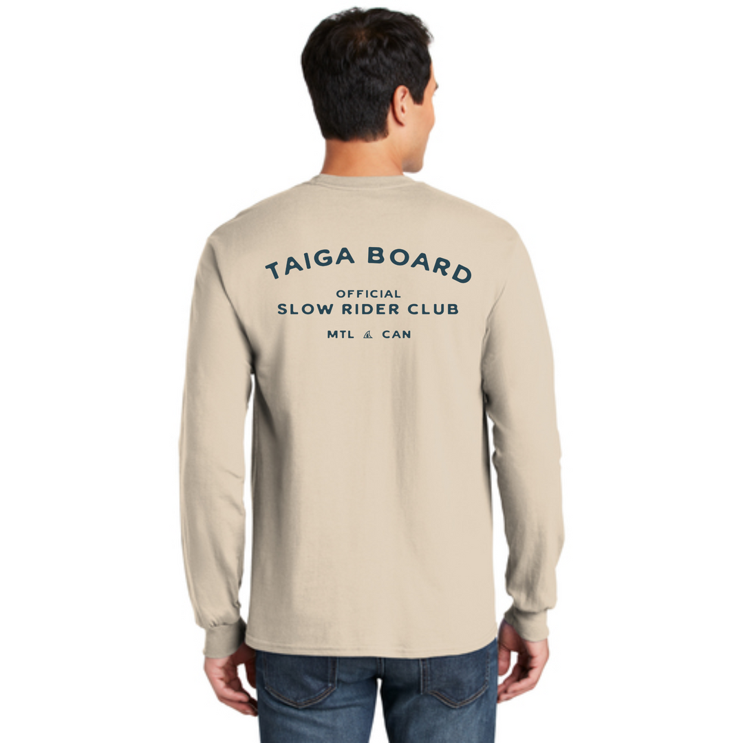 Back view of the Longsleeve - Slow Rider Club - Natural