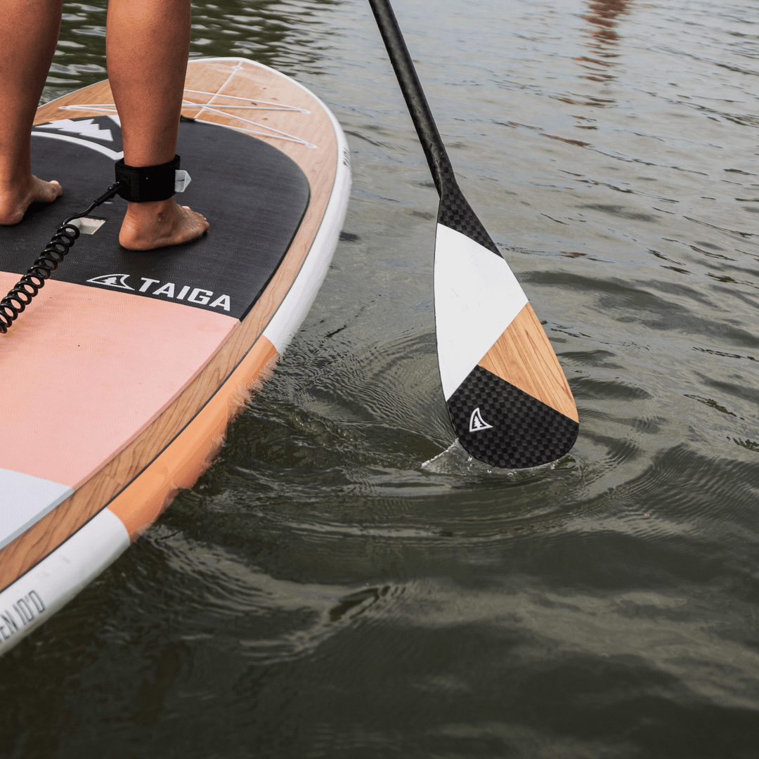 DIAMOND PADDLE - ASYMMETRIC WOOD CARBON 12k - Fix 1 piece - Taiga Board